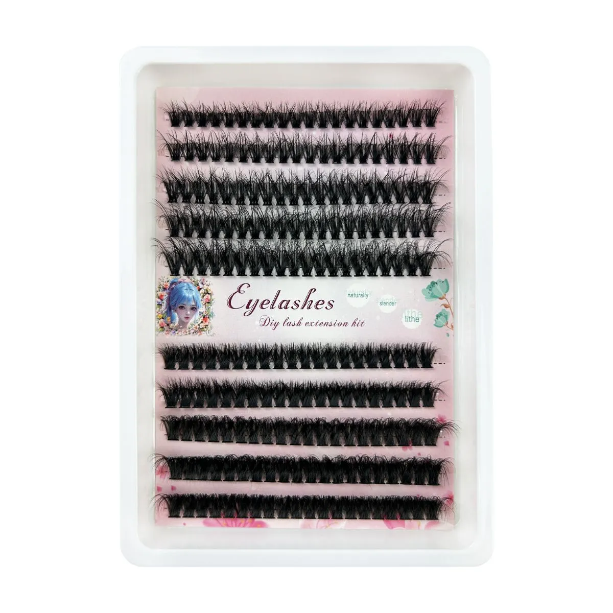 Spiky Messy Lash Clusters Jumbo Tray – Mixed Heat-Set Synthetic Segmented Eyelashes, Bulk Spiky Wispy Lashes for Dramatic Textured Look, DIY Self-Grafting False Lashes